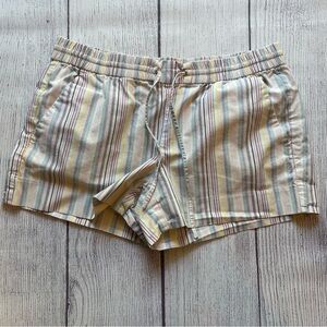 Loft Drawstring Waist Striped Shorts Size Small